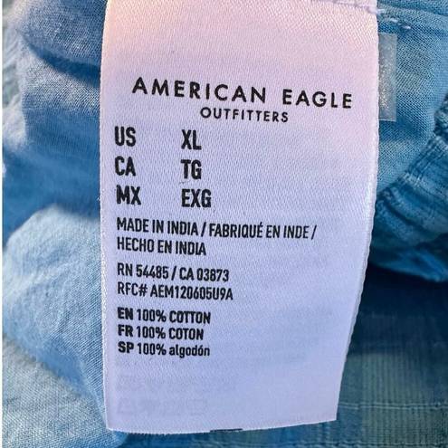 American Eagle  Women's XL Blue Teal Mini Ruffle Skirt with Pockets & Lining