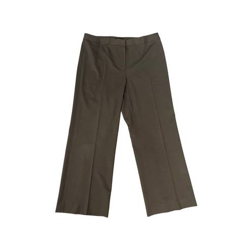 Lafayette 148  Menswear Stretch-Wool Wide Leg Pants Size 12 Brown