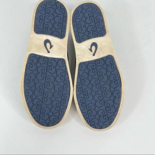 Olukai  Pehuea Pa’i navy blue white slip on canvas sneakers