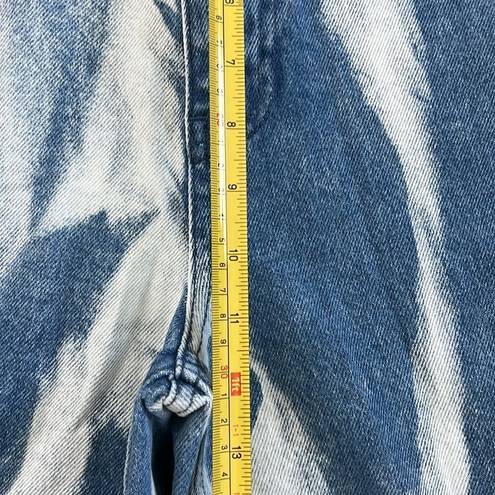 Pretty Little Thing  Women's Mid Blue Wash High Waist Tie Dye Wide Leg Jeans size