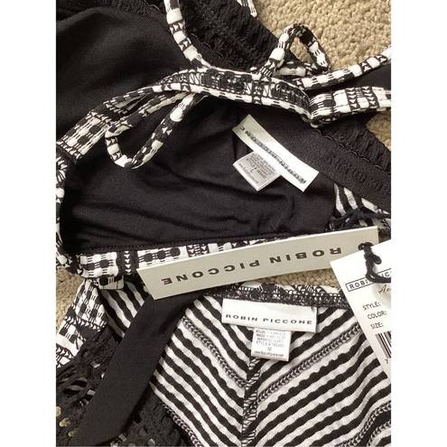 Robin Piccone New.  black and white crochet bikini. M-bottom/L-top. Retail $189
