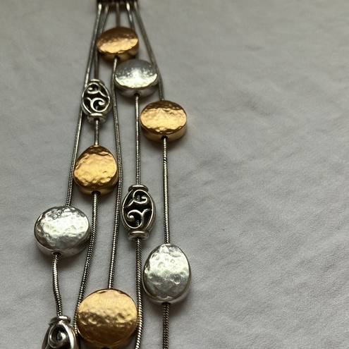 Brighton :Mediterranean Gold & Silver tone Bracelet- multistrand with style discs