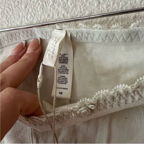 SKIMS  lace Pointelle high rise Boxer shorts in bone ivory NWT 4X