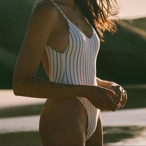 Vitamin A NWT  Yasmeen One-Piece Palm Springs Stripe