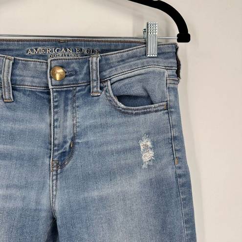 American Eagle  XTall Long Distressed Jegging Jeans Blue Denim Size 8 Light wash