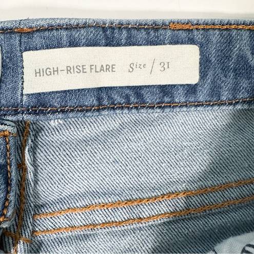 Pilcro  High Rise Flare Jeans Raw Hem Size 31