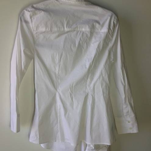 Natori cotton poplin side drape button doown Blouse White