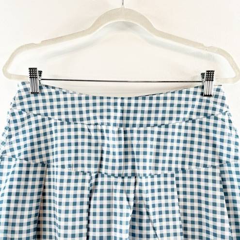 Kyodan  Gingham Plaid Pattern Picnic Battle Pleated Golf Skort Skirt Blue Medium