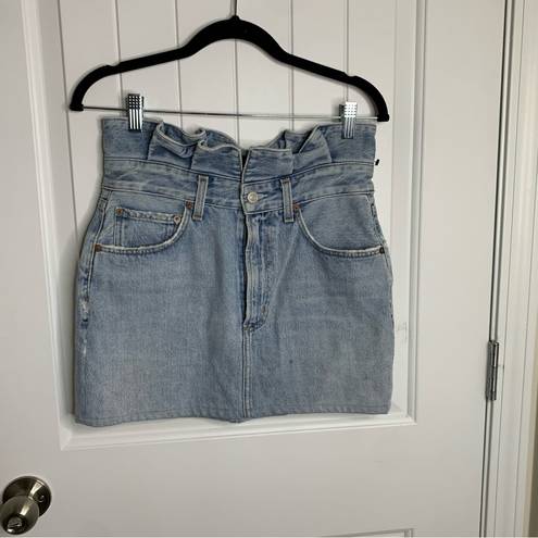 AGOLDE  lettuce high waisted denim mini skirt size 26 spring summer