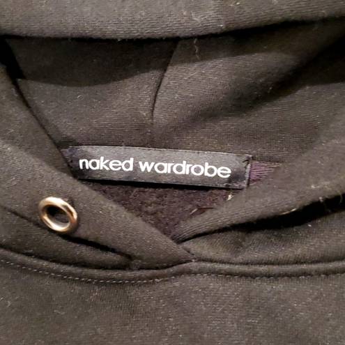 Naked Wardrobe  Black Pullover Cropped Sweatshirt