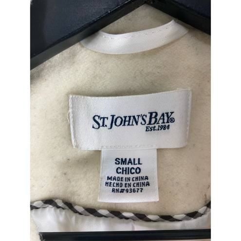 St. John’s Bay St. John's Bay Women's Peacoat Winter Coat Cream Size Small Wool Nylon Cashmere