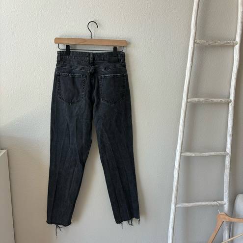 ANINE BING  raw hem black straight leg jeans