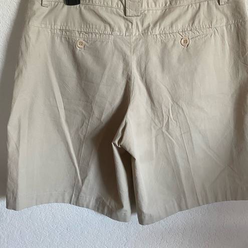 Vince  Khaki Pleated Front Bermuda Shorts