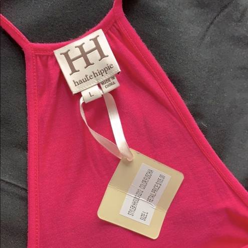 Haute Hippie  Pink Cowl Neck Racerback Tank, Large, New with Tag!