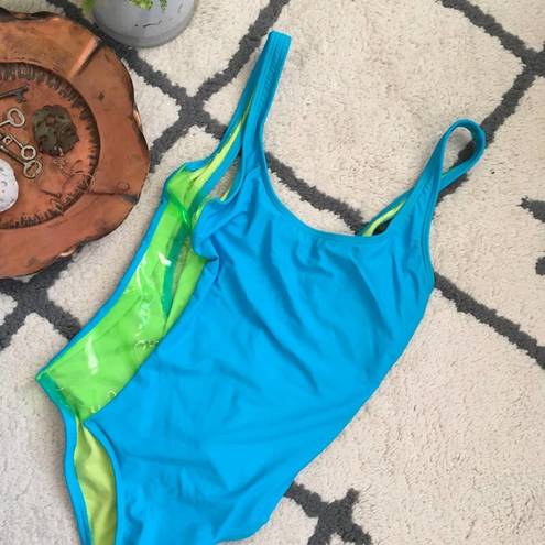 Tyr. Piece Swimsuit Paparazzi Sheer Neon Retro Bright medium Fit NEW