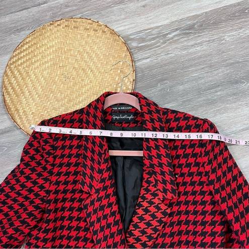 Houndstooth Vintage red & black  double breasted blazer jacket