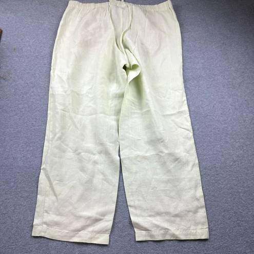 J.Jill  Pants Womens Size XL Light Green Linen Flowy Lagenlook Boho Preppy Beach