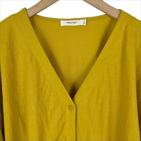 Mod Ref  Luca Tie Front Cropped Top Yellow Size Medium