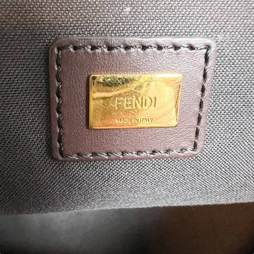 Fendi 🤍 Zucca FF Medium Suede Flat Pouch Clutch Brown Tobacco