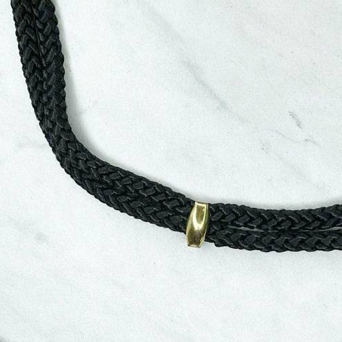 Twisted Gold Tone Black  Rope Butterfly Buckle Belt Size Small S