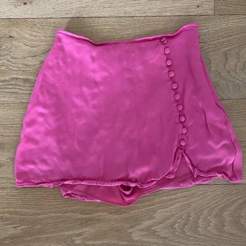 ZARA  Button Detail Skort in Bright Pink