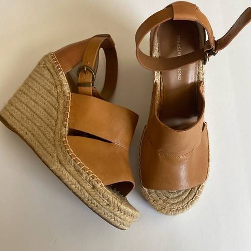 Treasure & Bond  Sannibel Platform Wedge tan leather sandals size 9.5