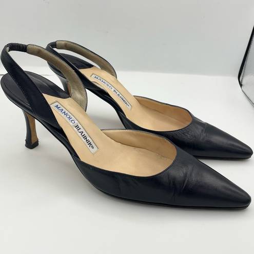 Manolo Blahnik Vintage  leather slingback pumps Size 36 1/2, 6.5US