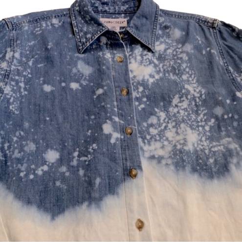 Cabin creek Vintage Denim Bleach Ombre Dye Women’s Shirt  Large