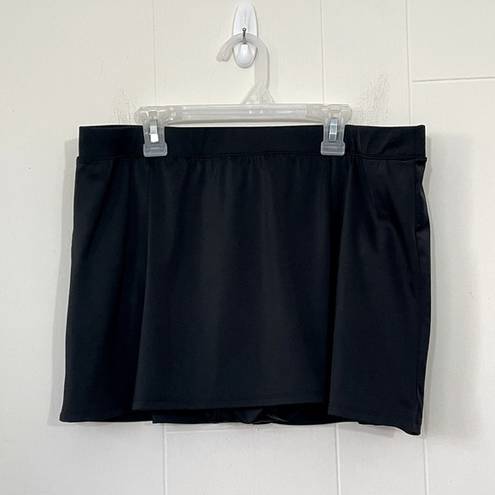 St. John’s Bay  Black Swim Skirt Bottom Swimwear ~ Side Slit ~ Plus Size 16W