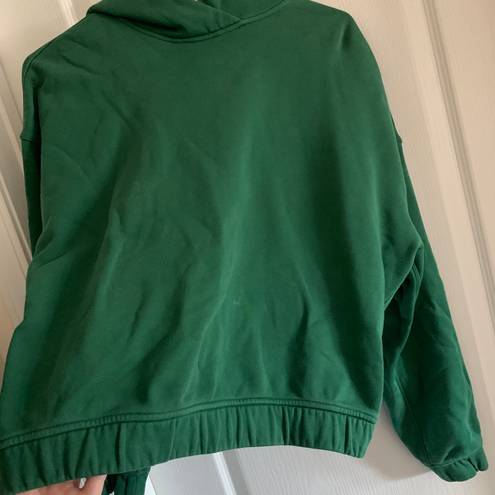 Lululemon Women’s 8  Relaxed Cropped Hoodie Everglade Green Cotton Terry
