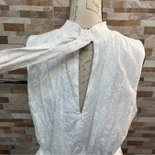 Laundry by Shelli Segal  White Eyelet Cotton Layered Tiered Sleeveless Dress XL