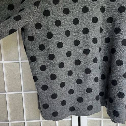 Elle  open front cardigan polka dots gray black size XL