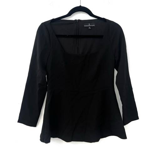 Tuckernuck  Pomander Place Black Simone Peplum Minimalist Top XS