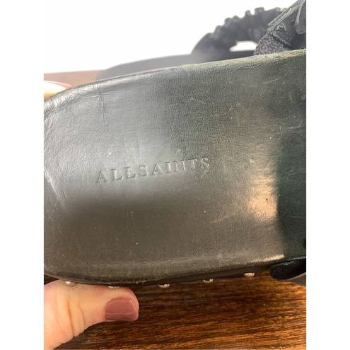 ALLSAINTS  black metal silver slide size 8.5/40 ￼