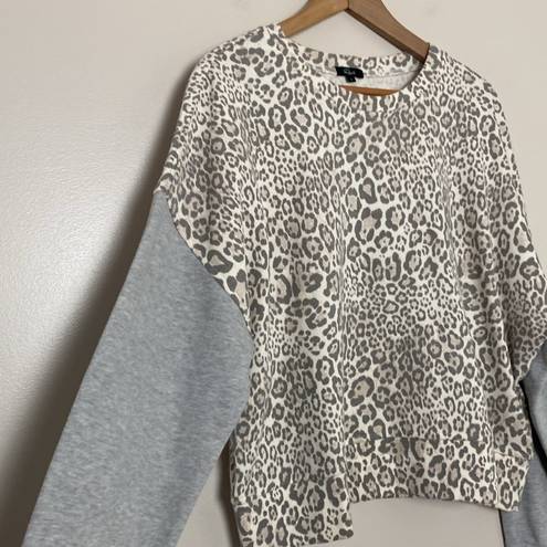 Rails  Alice Mixed Grey Cheetah Sweatshirt Long Sleeve Size Large