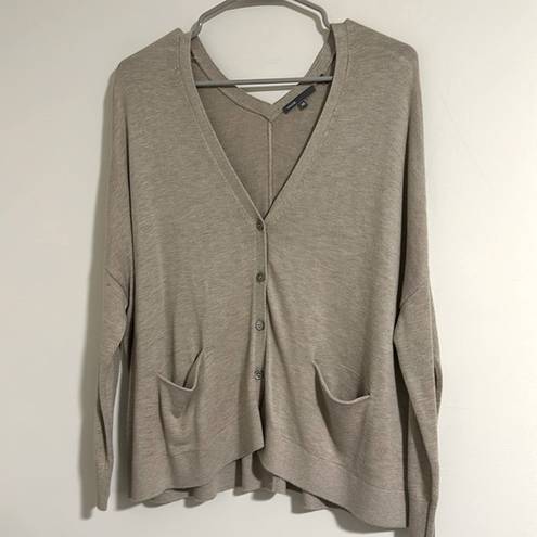 Vince  nwot rayon blend button taupe spring cardigan