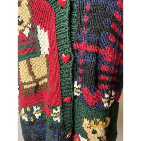 Karen Scott  Chunky Knit Teacher Valentine Bear 90s Sweater Vest‎ Large