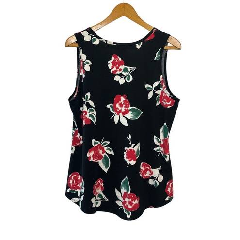 LuLaRoe  Black & Red Floral Print Sleeveless Summer Top Size XL