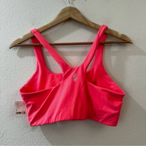 Free People Movement Womens Never Better Racerback Bra Size M Neon Coral