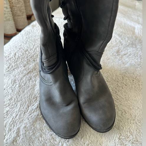 BKE NWOT  sole Ryderson gray knee high lace up boots, Size 7.5, faux leather