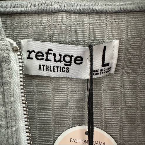 Refuge  Athletics Gray Quilted Cropped Hoodie