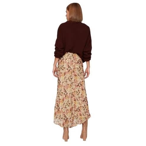 Polo  Ralph Lauren Floral Midi Bias Skirt in Fall Floral Brown 2 Womens Chiffon