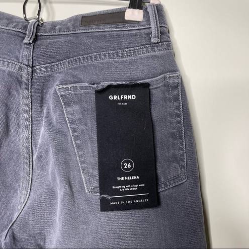 GRLFRND  The Helena washed Grey High-Rise Straight-Leg Jeans size 26