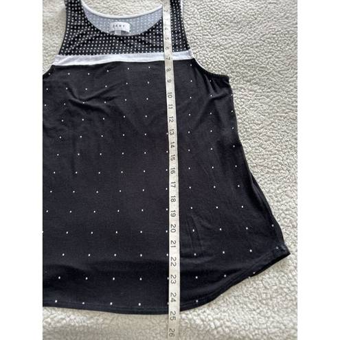 DKNY  Black & White Geo Dots Jersey Tank Top Size S