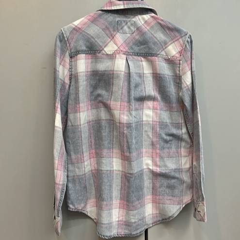 Rails  Hunter Button Down Up Plaid Shirt Storm Pink size S