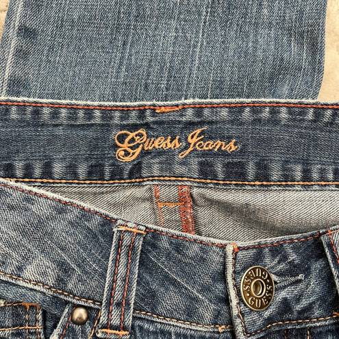 GUESS Vintage Y2K Faded Low Rise Studded Pockets Slim Straight Leg Jeans