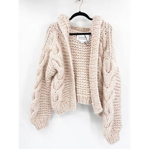 I Love Mr Mittens Taupe Cable Knit Hooded Bomber Wool Cardigan Sweater Size  XS/S - $485 - From Lauren