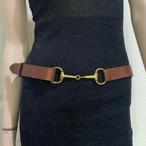 Ralph Lauren LAUREN  Brown Genuine Leather Horsebit Buckle Women's Belt M/L?