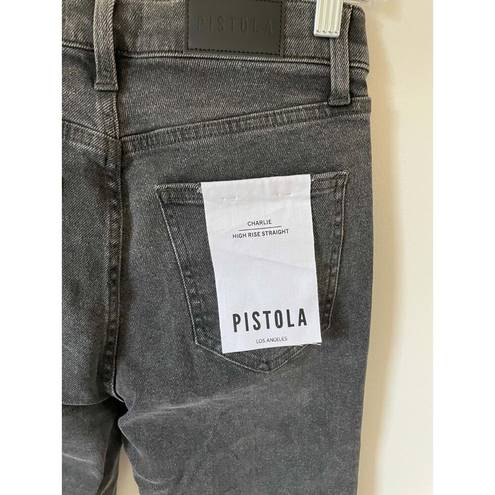 Pistola  High Rise Button Fly Straight Charlie Denim Jeans Black Gray Size 26 NEW