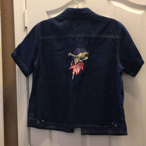 NY Jeans  short sleeved denim jacket large